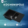 VBChome Spülbecken 80x50x20 cm Schwarz Granit 1,5 Becken Produktbild-Vorschau 4