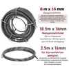Product image showing different sizes of drain cleaning spirals with descriptive text. Produktbild-Vorschau