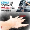 A hand touching a black furry material, with inset images of a person driving a car and holding a water bottle. Produktbild-Vorschau