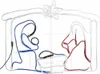 A wireframe nativity scene decoration with LED lights. Náhled obrázku produktu