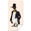 MuchoWow® Poster Pinguin - Tier - Hut - Schwarz 60x120 cm - Produktbild-Vorschau 1