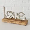 Dekoaufsteller Love Home H 11 cm Mangoholz Aluminium 2er Produktbild-Vorschau 3