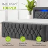 Juskys Boxspringbett Leona Samt 180x200 cm in Grau – mit Produktbild-Vorschau 7
