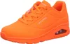 A bright orange Skechers Uno sneaker is shown from the side against a white background. Anteprima dell’immagine prodotto