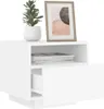 vidaXL Nachttisch mit LED-Leuchten Weiß 40x39x37 cm Produktbild-Vorschau 3