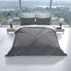 Bettwäsche Baumwolle 155x220 cm Set Grau Streifen Produktbild-Vorschau 6