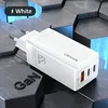 USAMS GaN Ladegerät 65W 2xUSB-C+USB Schnellladung Weiß Produktbild-Vorschau 3