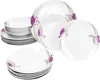 Viola 18tlg Porzellan Tellerset Weiß Blumen flache & tiefe Produktbild-Vorschau 2