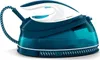 A teal and white steam iron with its water tank base, shown from a slightly angled side view. Náhľad obrázku produktu