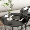 HOMCOM 2er-Set Couchtisch, rund Beistelltisch, stapelbar Produktbild-Vorschau 8