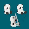 Three views of a cute panda-shaped phone holder, with one view showing a phone inserted. Produktbild-Vorschau