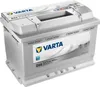 A VARTA E44 Silver Dynamic Starterbatterie is shown in a studio setting against a white background. Produktbild-Vorschau