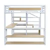 Flieks Etagenbett Metallbett 140x200cm mit Schreibtisch und Produktbild-Vorschau 5