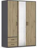 Rauch Kleiderschrank VOYAGER 3-türig mit Spiegel, Eiche Produktbild-Vorschau 2