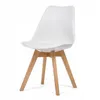 A white chair with wooden legs isolated on a white background. Náhled obrázku produktu