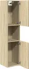 A tall, narrow cabinet with two doors, made of wood-look material, shown with its doors open. Náhled obrázku produktu