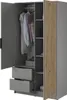 Kleiderschrank Stilo Grau Matt mit Lamellen – 105 cm, 2 Produktbild-Vorschau 4