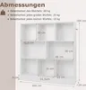 A diagram showing the dimensions of a white bookshelf. Náhľad obrázku produktu