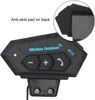 Close-up of a motorcycle helmet headset with buttons and text labels. Produktbild-Vorschau