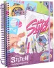 A close-up, angled view of a Disney Stitch activity stencil book, showing its cover and some of its contents. Podgląd zdjęcia produktu