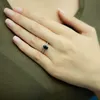 Halo Diamant Oval Saphir Entourage Ring 14 Karat Weißgold - Produktbild-Vorschau 2