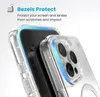 Close-up of a clear phone case with a blue accent, highlighting its protective features. Produktbild-Vorschau