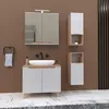 Szafka z lustrem 60x16x75cm biała/dąb LED chrom Omeble Podgląd zdjęcia produktu 3