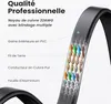 Elfcam - Cavo di rete Ethernet Cat 8 da 30 m, piatto, nero, Anteprima dell’immagine prodotto 3