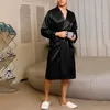 Herren Satin Robe Kimono Morgenmantel Langer Bademantel Produktbild-Vorschau 5