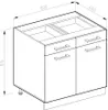 Mobiletto base per cucina Vicco R-Line Rovere dorato 80 cm Anteprima dell’immagine prodotto 2