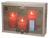 Anna's Collection Stumpfe Kerzen - 3x - rot - LED-Kerzen Produktbild-Vorschau 3