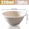 Zbssny Einwegschalen aus Zuckerrohr, 200 Stück, 220 ml, Produktbild-Vorschau 2
