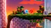 A vibrant, stylized video game environment with a sunset sky, lush greenery, and water features. Produktbild-Vorschau