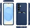 Multiple views of a blue phone case with a card slot, shown from different angles. Produktbild-Vorschau