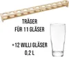 KESPER Bierglasträger + 12 Willi Gläser 0,2 l Biermeter Produktbild-Vorschau 1