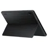 A black tablet case with a ribbed texture, shown in a standing position. Produktbild-Vorschau