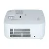 A white projector is shown from the front. Produktbild-Vorschau