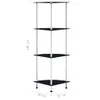 vidaXL Regal mit 4 Ablagen Schwarz 30x30x100 cm Hartglas -  Produktbild-Vorschau 7