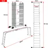 YARDIN 4x5 víceúčelový žebřík 550cm 6 v 1 hliníkový žebřík Náhled obrázku produktu 6