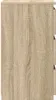 A close-up side view of a wooden cabinet with three drawers. Produktbild-Vorschau