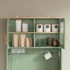 Offene SoBuy Vitrine FSB108-E-GR mit Glasfronten, darin dekoriert mit Keramikbehältern und Gläsern Voir les images du produit