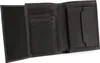 An open black leather wallet is shown against a white background. Produktbild-Vorschau