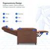 A recliner chair with numbered labels indicating ergonomic features. Podgląd zdjęcia produktu