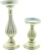 2x bougeoirs "Elégance" en bois argenté avec design antique Voir les images du produit 2