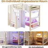 Lit mezzanine pour enfant 90 x 200 cm en pin et MDF, lit Voir les images du produit 6