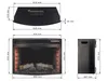 Technical drawing and dimensions of an electric fireplace. Podgląd zdjęcia produktu
