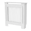 A white radiator cover with vertical slats. Náhled obrázku produktu