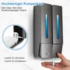 Doppelt Wandmontierter Seifenspender,2x400ml, Drückspender Produktbild-Vorschau 3