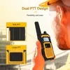 A person wearing a hard hat holds a walkie-talkie, with close-up insets highlighting its features. Anteprima dell’immagine prodotto