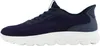 A side view of a navy blue Geox sneaker with a white sole. Voir les images du produit